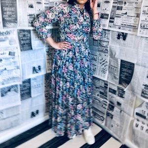 Floral Vintage Mesh Dress